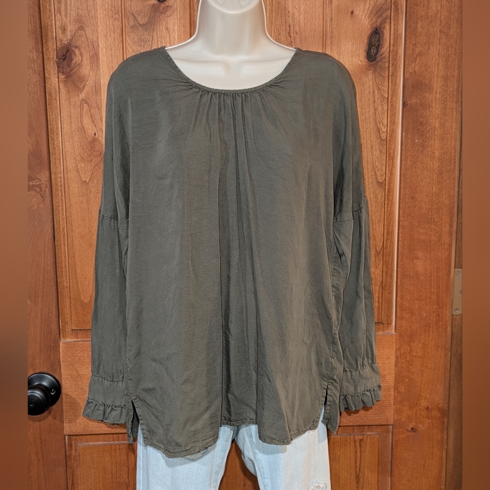DownEast Olive Green Blouse